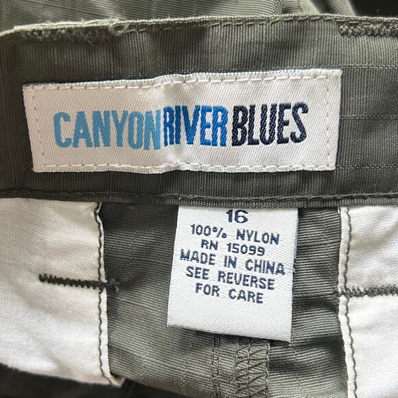 Cannon River blues Ripstop wide leg Cargo pants outdoor Gorpcore army green 2 - Picture 10 of 11